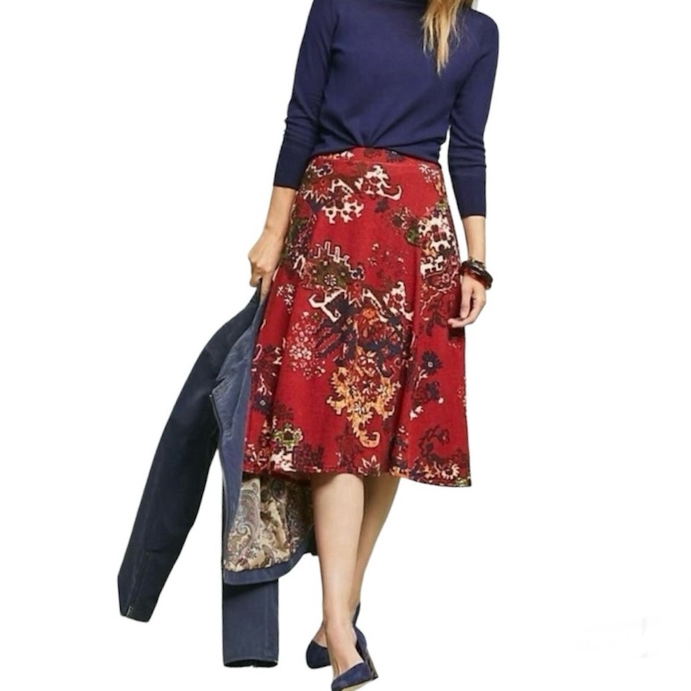 ANTHROPOLOGIE Narberth Asymmetrical Tapestry A-Line Skirt By‎ Akemi + Kin